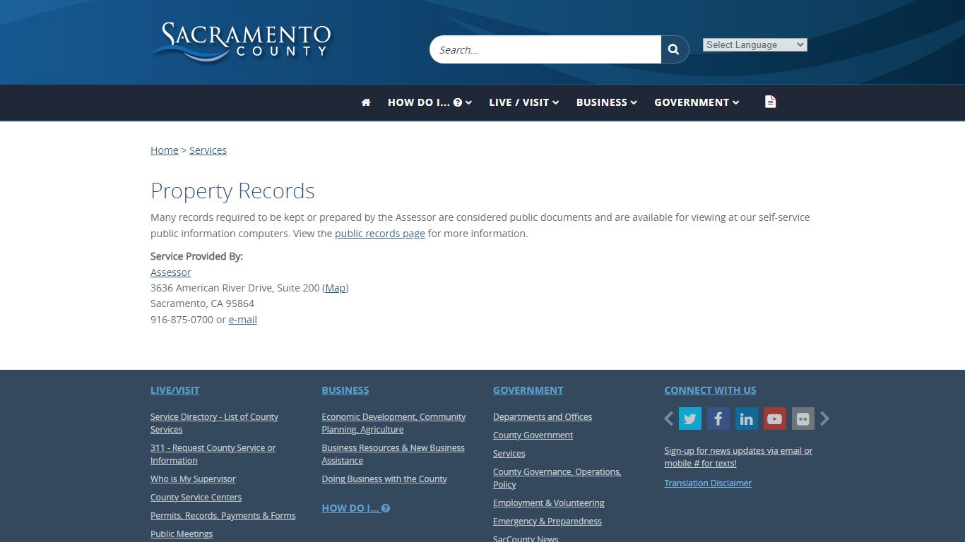 Property Records - Sacramento County, California